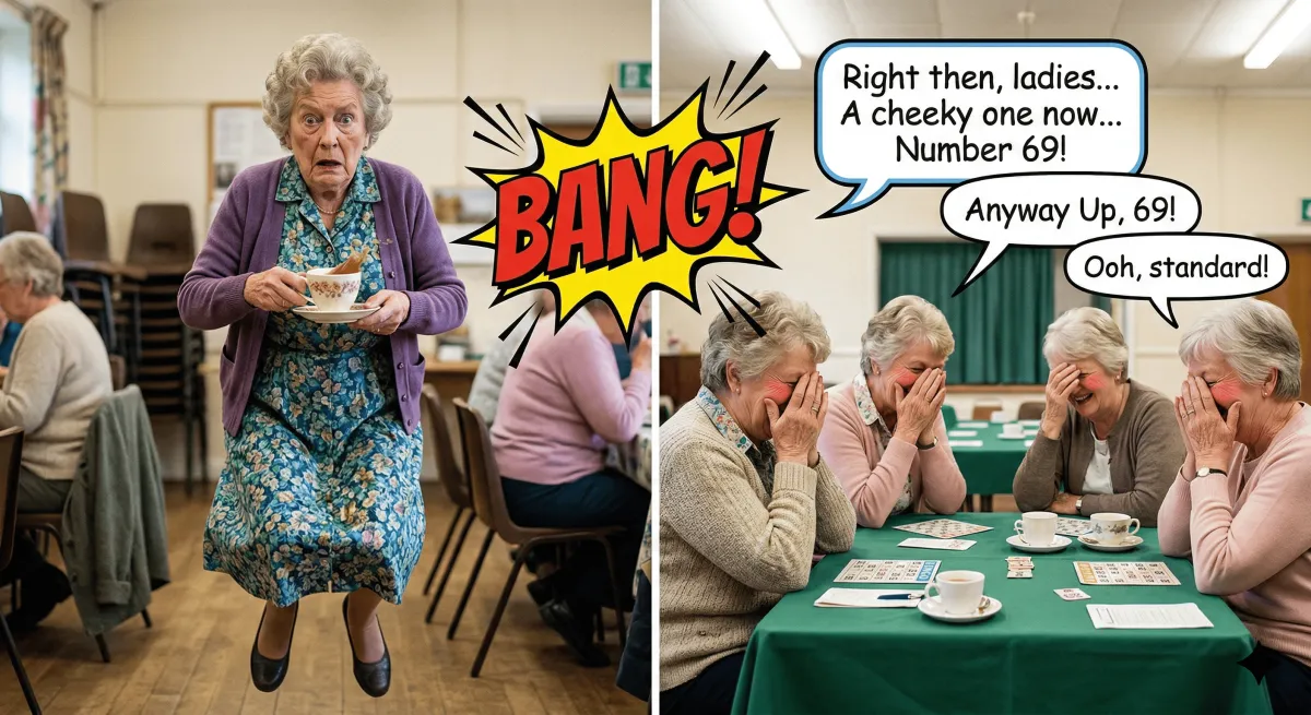 We had a rather stern-looking lady in the front row who nearly spilled her tea every time ‘10’ was called.