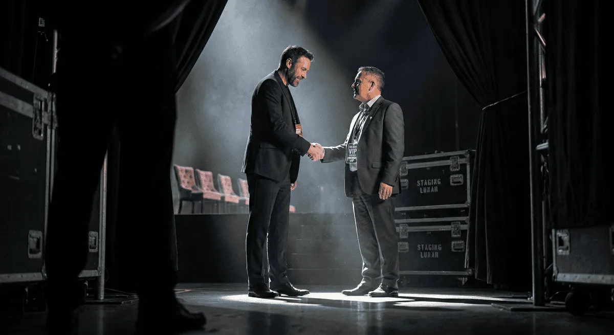 A glimpse of an exclusive VIP experience or backstage access.